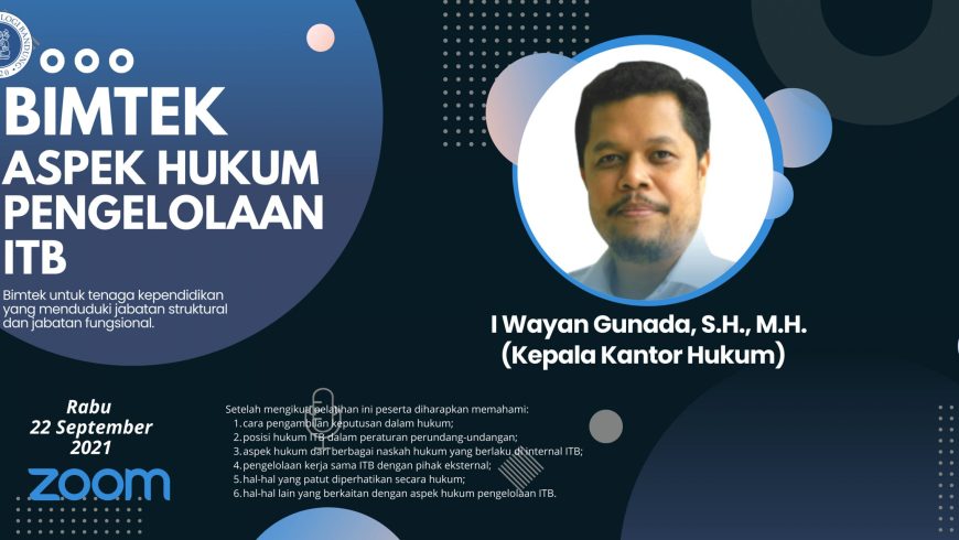 Bimtek Aspek Hukum Pengelolaan ITB